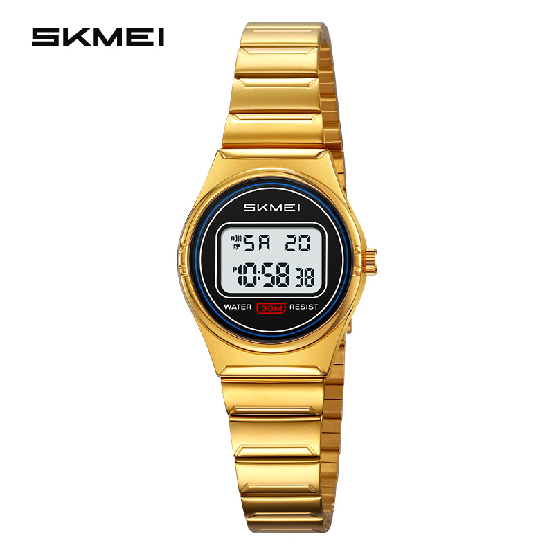Women Accessories Display - Skmei-女性用デジタルステンレス鋼時計、小型腕時計、ブランド、高級時計、防水、スポーツ、女性用電子機器、2338