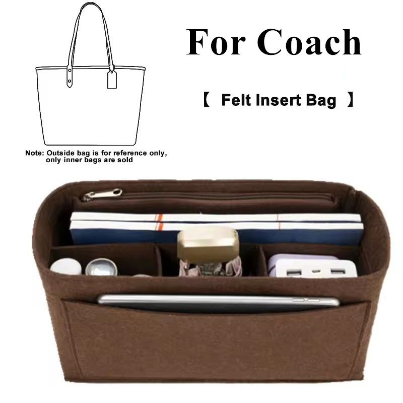 Women'S Accessories Coach - バッグオーガナイザーフェルトライナーポケットアクセサリーコーチハンドバッグ用耐久性のある裏地収納整理バッグサポートインナーパーツ