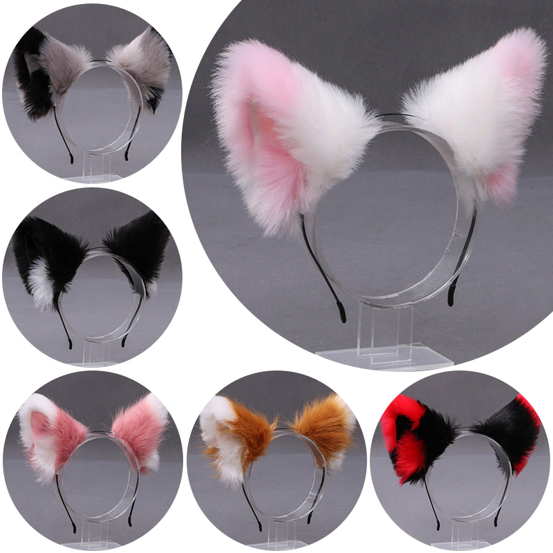 Women'S Accessories List - ふわふわキツネ猫耳ぬいぐるみヘッドバンドソフト毛皮のようなヘアフープかわいい動物コスプレヘアアクセサリー女の子女性仮装パーティー用