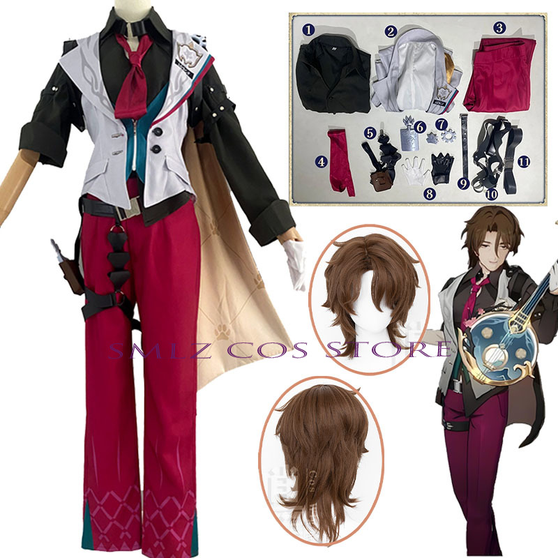 Women'S Accessories For Suit - ギャラガーコスプレ Honkai スターレール衣装男警備員ギャラガー制服かつらゲームスーツハロウィンパーティー衣装男性のための