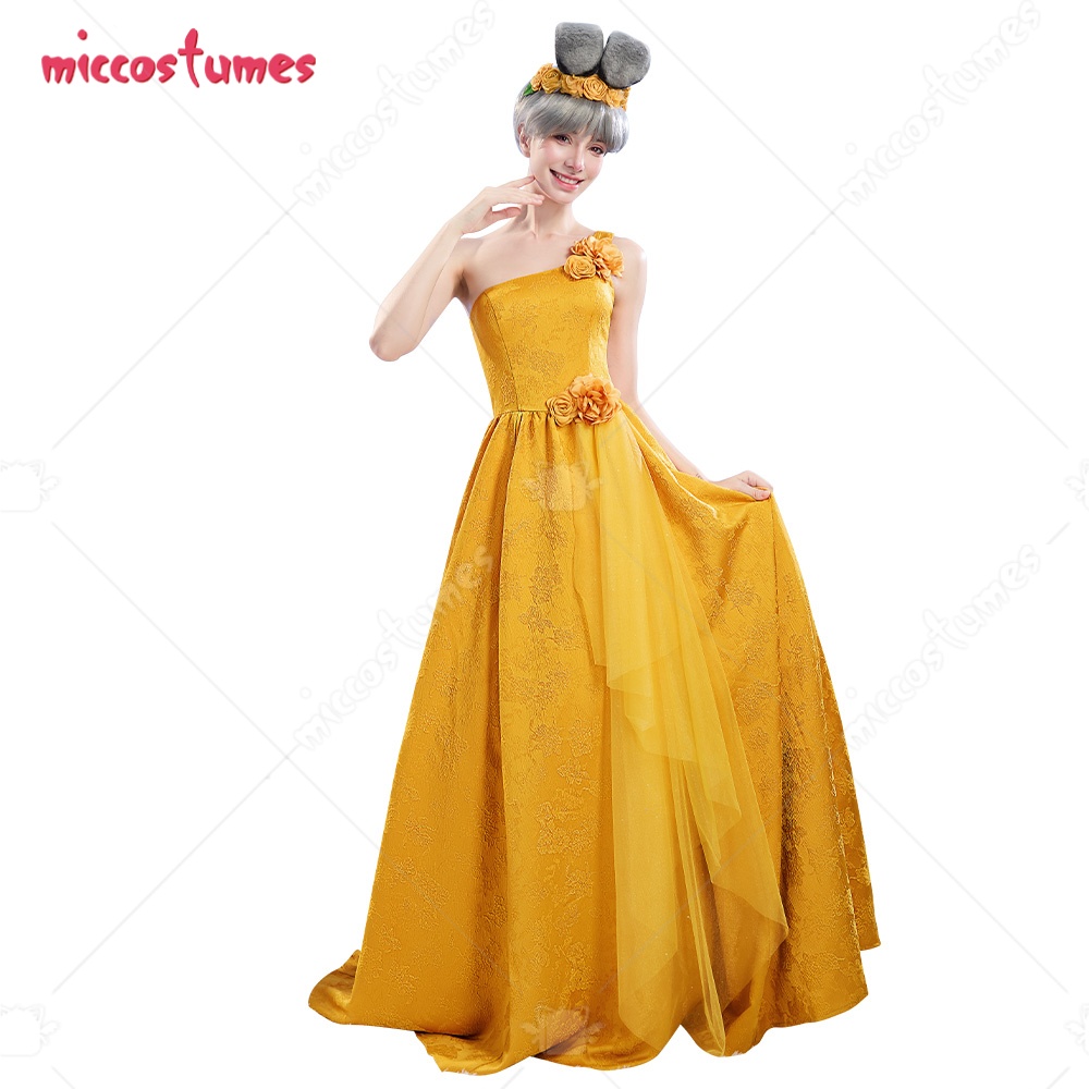 Women'S Accessories List - 【出荷準備完了】Miccostumes 女性用ウサギコスプレガウンドレス イエローコスプレドレス 耳付きヘアバンドと花のヘアアクセサリー付き
