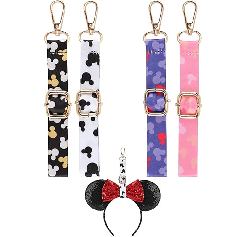 Women Accessories Display - ミッキーマウス耳型ホルダー、バックパックバッグ用、ビーズ付きランヤードキーホルダー、旅行用品、ヘッドバンド、吊り下げディスプレイオーガナイザー、デコレーション