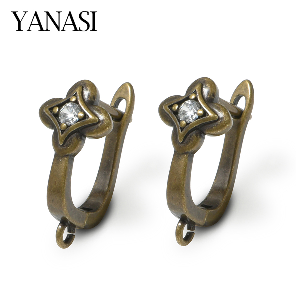 Women Accessories In Wholesale - 新しい 1 ペアアンティークブロンズ真鍮イヤリング器具フック DIY 女性ジュエリー作成用品アクセサリー卸売