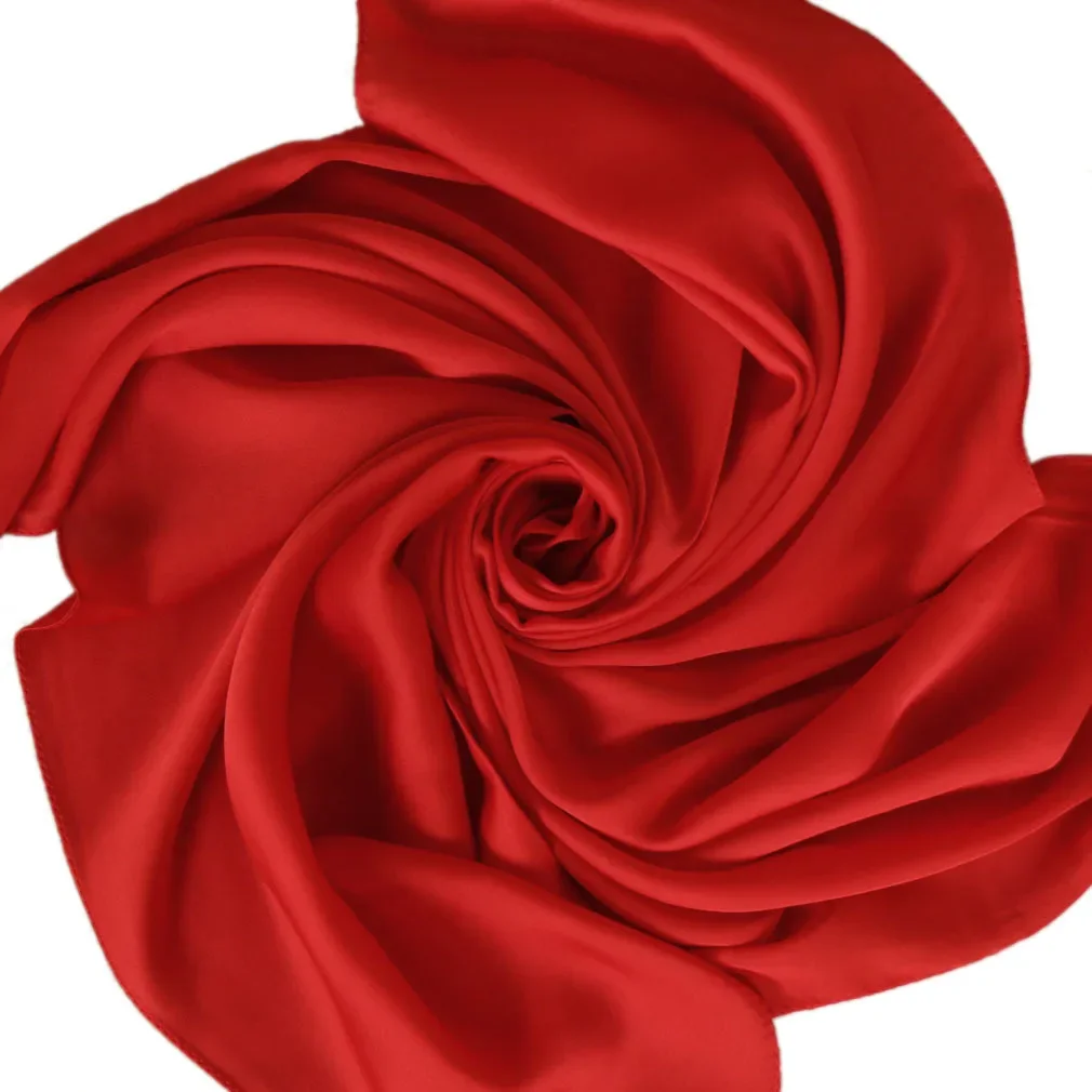 サテンスカーフ レディース 70cm 無地 スムースな表面  - Women Accessories In Wholesale のレビューと価格