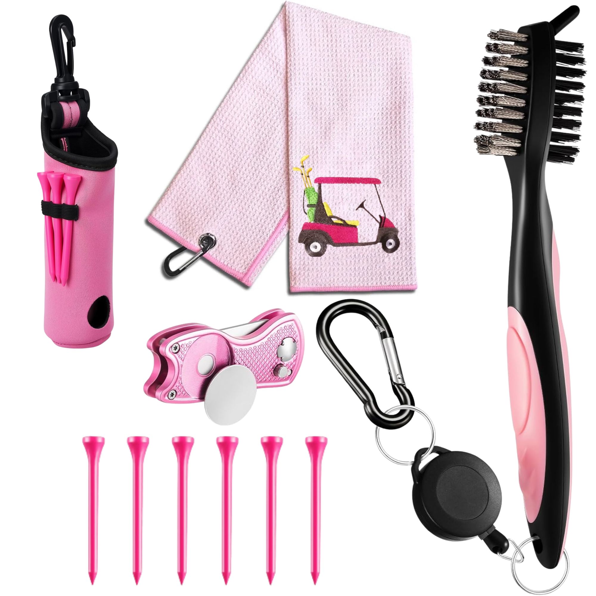 10点ゴルフアクセサリーキット、フック付きゴルフボールバッグ - Women'S Golf Accessories のレビューと価格