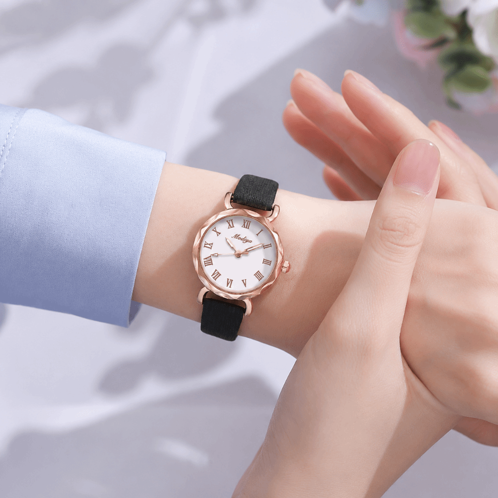 新しいレザーストラップ腕時計女性用防水正確なクォーツ時計エレ - Women Accessories Display のレビューと価格