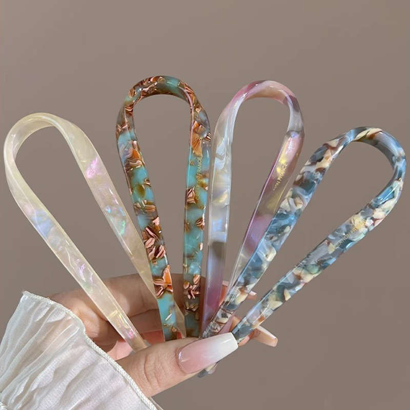 U字型ヘアスティック アセテート アクリル ヘアフォーク ヘ - Women'S Accessories List のレビューと価格