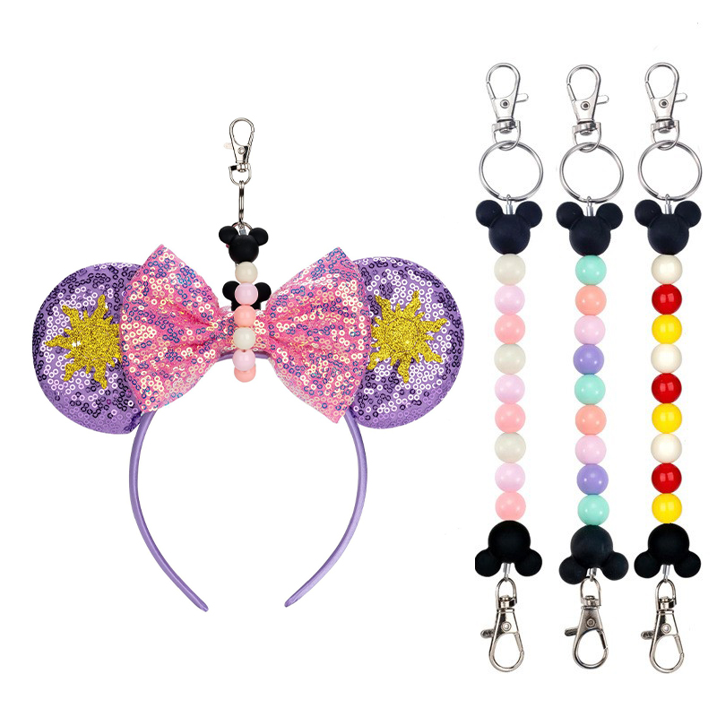 ミッキーマウス耳型ホルダー、バックパックバッグ用、ビーズ付き - Women Accessories Display のレビューと価格