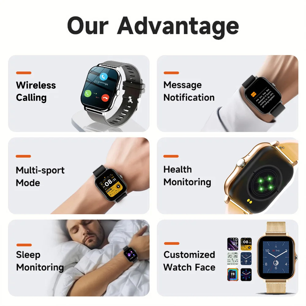 スマートウォッチ Android IOS 時計 1.83 イ - Women Accessories Display のレビューと価格