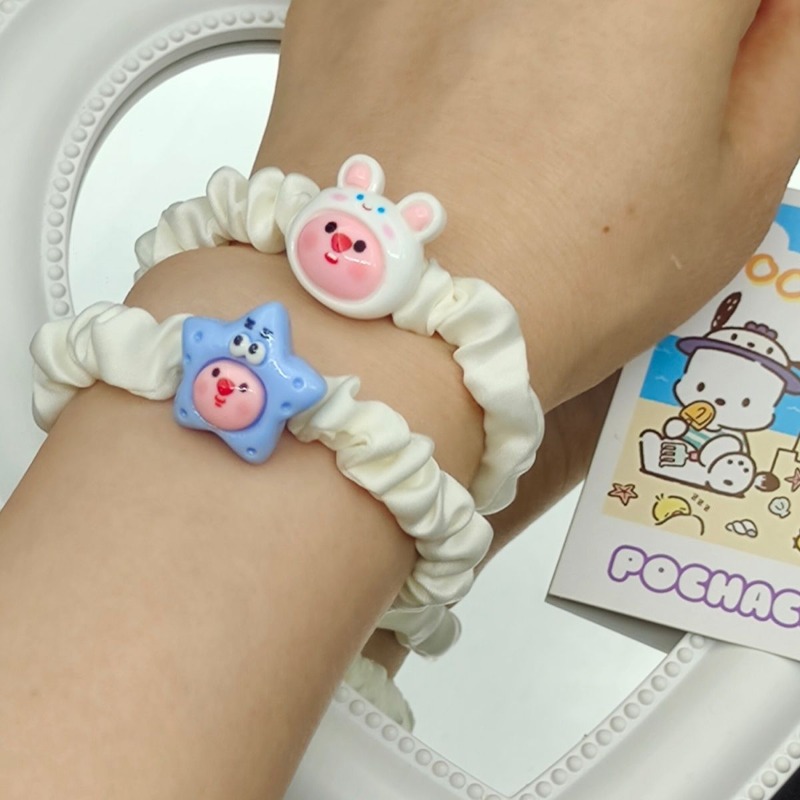 かわいい漫画風ループファッションヘアタイ、小さなビーバーヘア - Women'S Accessories List のレビューと価格